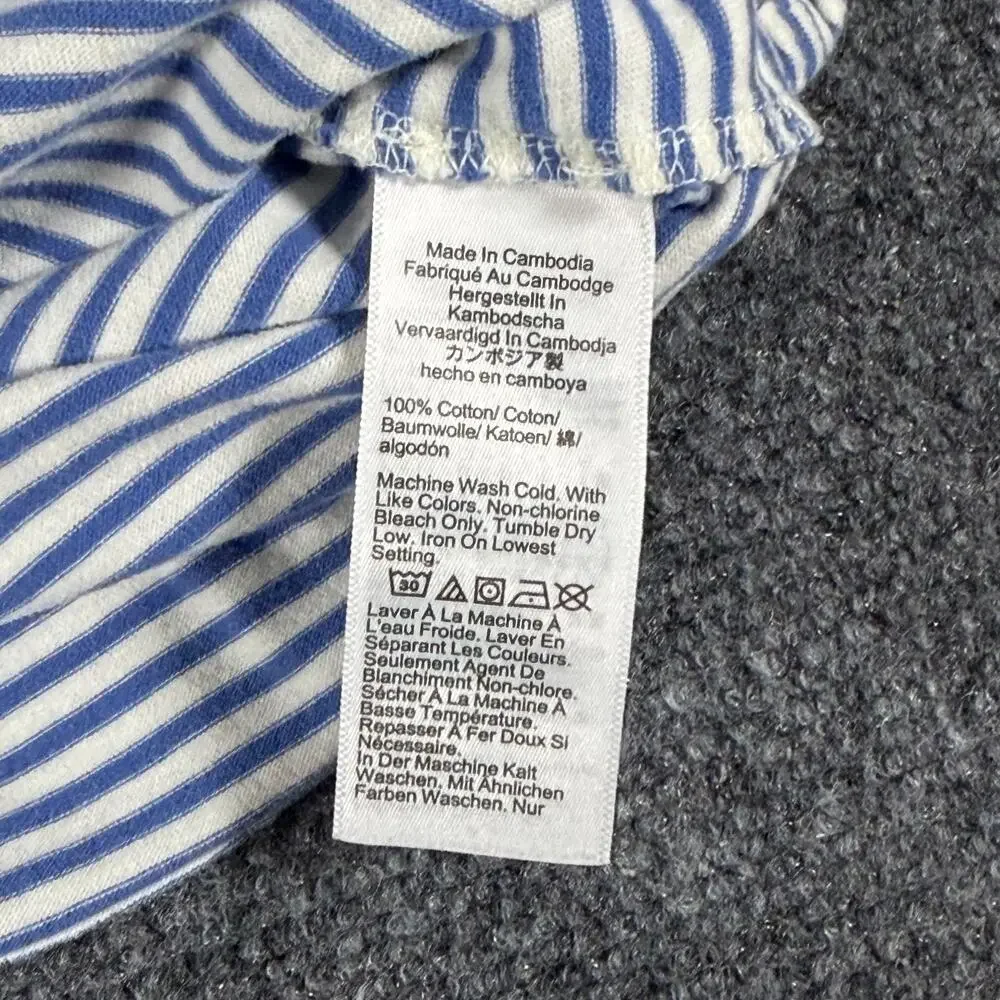 J Crew Oarsman Supersoft Sueded Jersey SS Polo Mens M Blue White Stripe Classic